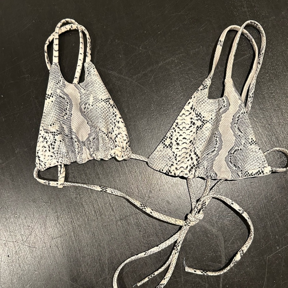 Snakeskin Print Swim Top